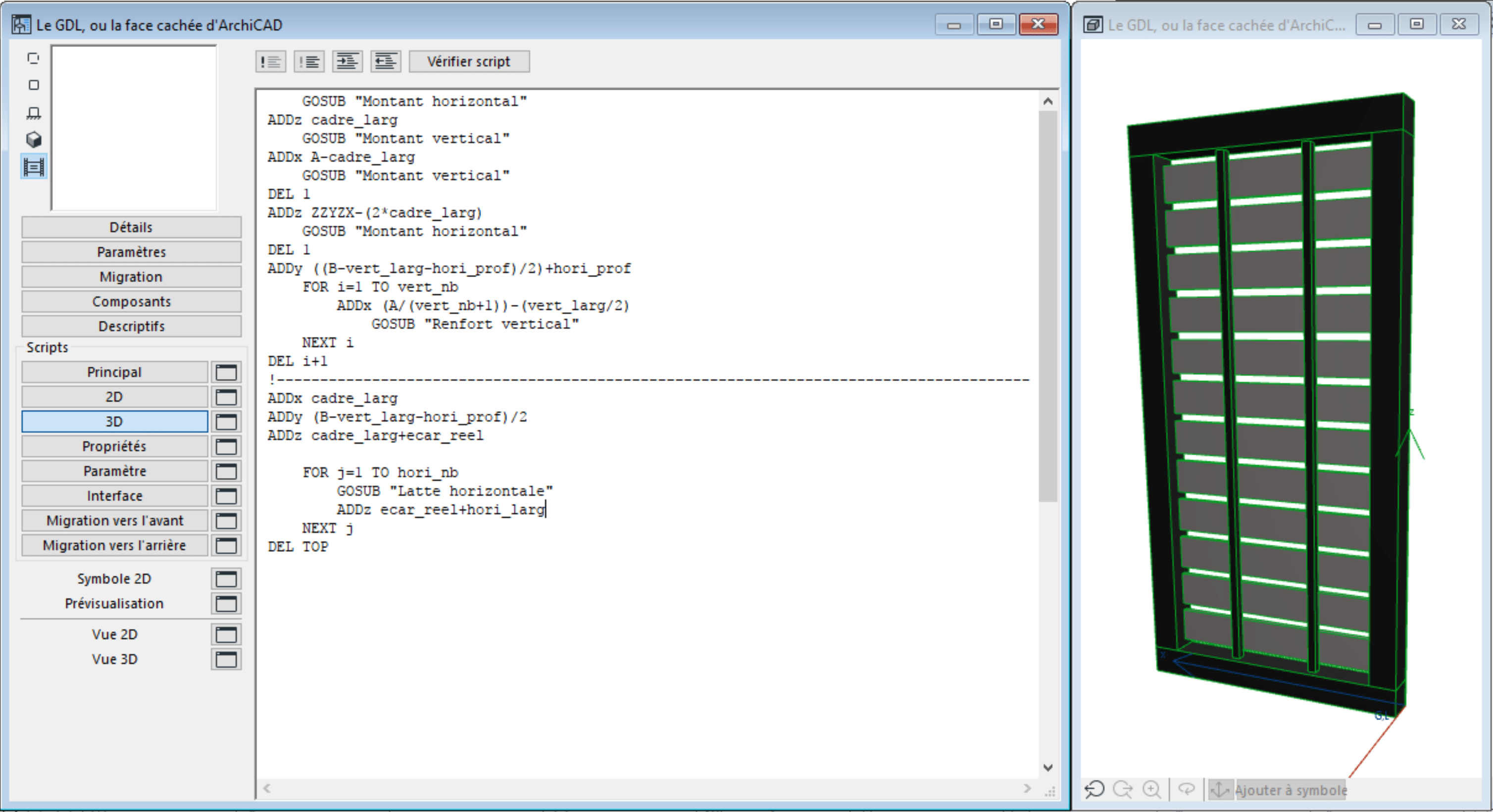 Lattes programmation GDL ARCHICAD
