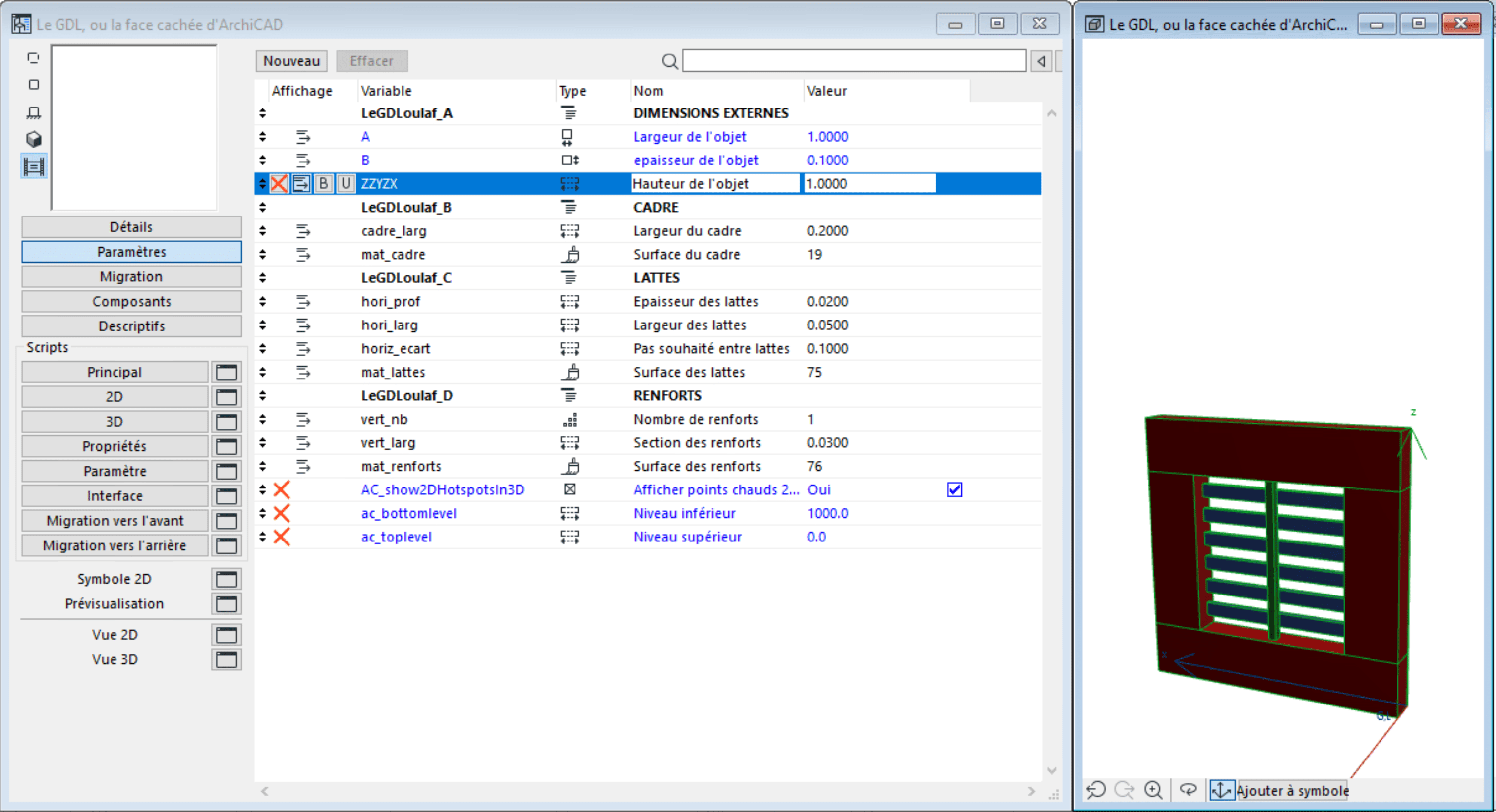 Reglages programmation GDL ARCHICAD