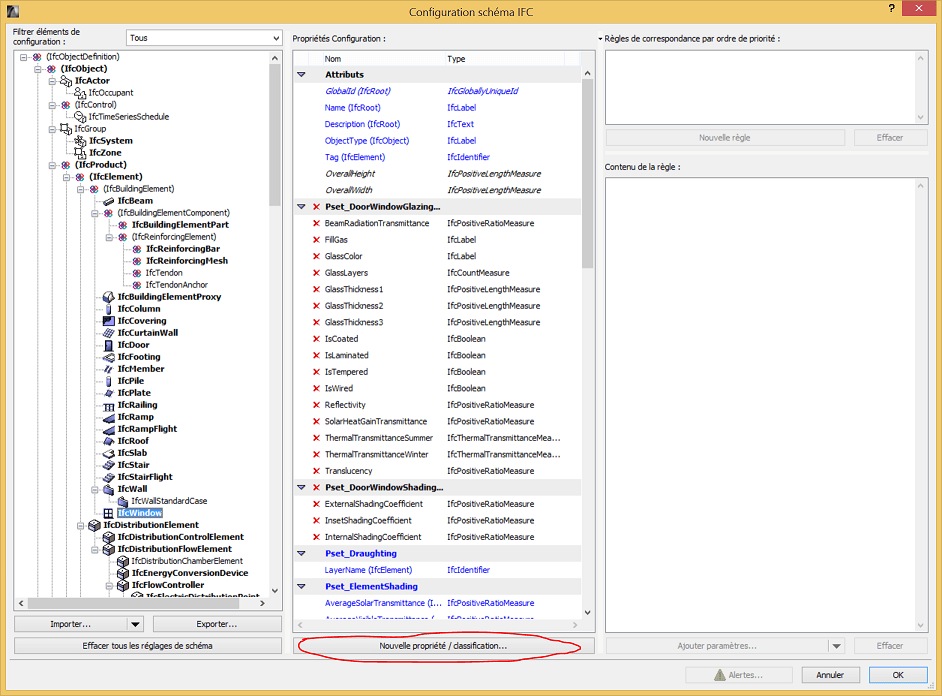 Configuration du schéma IFC