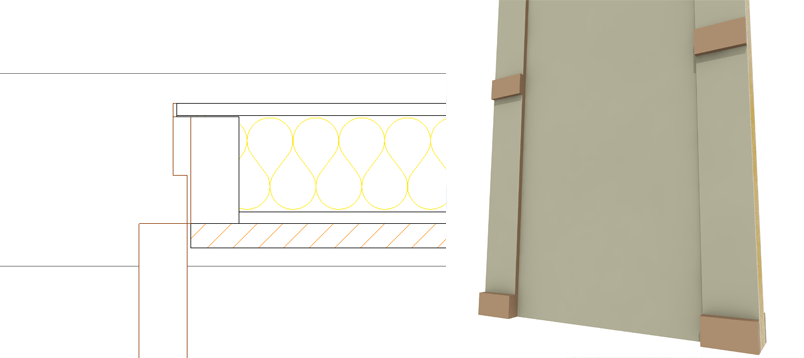 Porte sous tenture pour ARCHICAD - 2D privilégiée