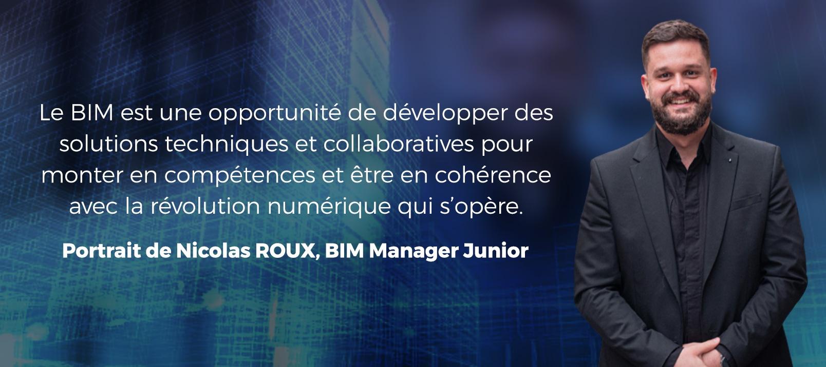 Portrait de Nicolas ROUX, BIM Manager junior chez BIM Services